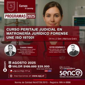Curso Peritaje Judicial en Matronería Jurídico Forense UNE ISO 197001