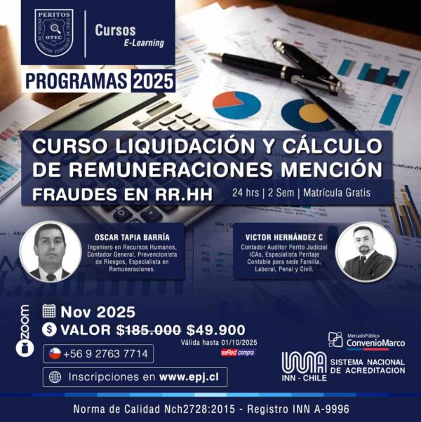 Curso Liquidacion y Calculo de Remuneraciones con Mencion en Fraudes en RRHH